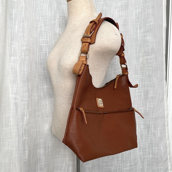 Dooney & Bourke Handbags - Vintage Dooney & Bourke Purse Shoulder Bag Brown Leather Large